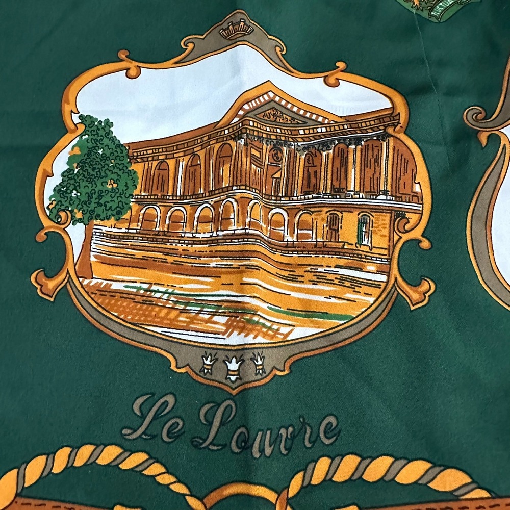 Womens Vintage Paris Scarf Souvenir De Paris Eiffel Tower Landmarks Parisian - Picture 7 of 14